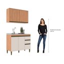 Ver imagem 5 de Cozinha Compacta Modulada 2 Peças 3 Gavetas Cecília Marrom/Freijó/Off White