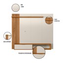 Ver imagem 4 de Conjunto Sala Painel Suspenso Frisado 160cm para Tv e Rack Estante 160cm Peternella Móveis