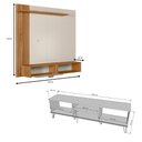 Ver imagem 3 de Conjunto Sala Painel Suspenso Frisado 160cm para Tv e Rack Estante 160cm Peternella Móveis