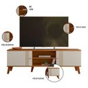 Ver imagem 5 de Conjunto Sala Painel Suspenso Frisado 160cm para Tv e Rack Estante 160cm Peternella Móveis