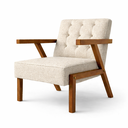 Ver imagem 4 de Kit 2 Poltronas Zara Capitone Tecido Boucle Moderna Decorativa Pés em Madeira Maciça para Sala de Es