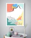 Ver imagem 2 de Quadro Decorativo Abstrato Formas Riscos - 70x50cm:moldura Branca