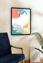 Ver imagem 1 de Quadro Decorativo Abstrato Formas Riscos - 70x50cm:moldura Branca