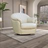 Poltrona Sala de Estar Base Giratória U270 Mars com Balanço Couro Bege Claro G49 - Idea Relax By Nat - 1