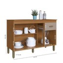 Ver imagem 4 de Balcão Modulado para Cozinha com Tampo Fidelitá Mariana 120cm 3 Portas 1 Gaveta Freijó/camurça