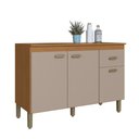 Ver imagem 2 de Balcão Modulado para Cozinha com Tampo Fidelitá Mariana 120cm 3 Portas 1 Gaveta Freijó/camurça