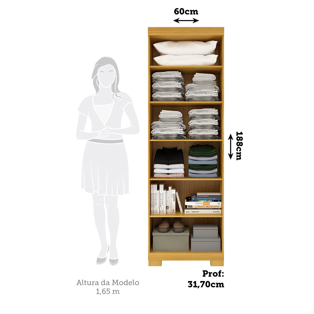 Armário Multiuso 2 Portas com Chave Astilbe Espresso Móveis - 4