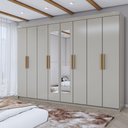 Ver imagem 1 de Guarda-roupa Casal Aurora Radiante 8 Portas 4 Gavetas com Espelho - Panorama Móveis