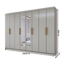 Ver imagem 4 de Guarda-roupa Casal Aurora Radiante 8 Portas 4 Gavetas com Espelho - Panorama Móveis