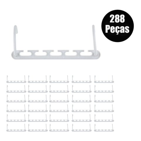 Suporte para Cabide Compacto 288 peças Organizador de Roupas Closet Armario Cabideiro Espaço