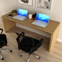 Ver imagem 1 de Escrivaninha Mesa Escritório ME4185 2 Lugares 180cm Amêndoa