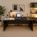Ver imagem 1 de Escrivaninha Mesa Escritório ME4185 2 Lugares 180cm Preto