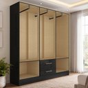 Ver imagem 6 de Guarda-Roupa Essence 6 Portas 2 Gavetas - Preto Yescasa