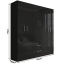 Ver imagem 4 de Guarda-Roupa Essence 6 Portas 2 Gavetas - Preto Yescasa