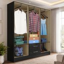 Ver imagem 5 de Guarda-Roupa Essence 6 Portas 2 Gavetas - Preto Yescasa