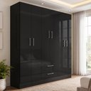 Ver imagem 1 de Guarda-Roupa Essence 6 Portas 2 Gavetas - Preto Yescasa
