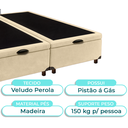 Ver imagem 2 de Cama Box Bau King Blindado Nature Perola 193x203