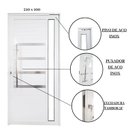 Ver imagem 4 de Porta Pivotante de Alumínio 210 x 100cm com Friso e Vidro Linha 30 Esquerda Esquadrias Bergamo Branco