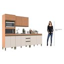 Ver imagem 5 de Cozinha Compacta Modulada 4 Peças com Torre Quente Cecília Marrom/Freijó/Off White