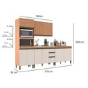 Ver imagem 4 de Cozinha Compacta Modulada 4 Peças com Torre Quente Cecília Marrom/Freijó/Off White