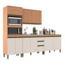 Ver imagem 3 de Cozinha Compacta Modulada 4 Peças com Torre Quente Cecília Marrom/Freijó/Off White