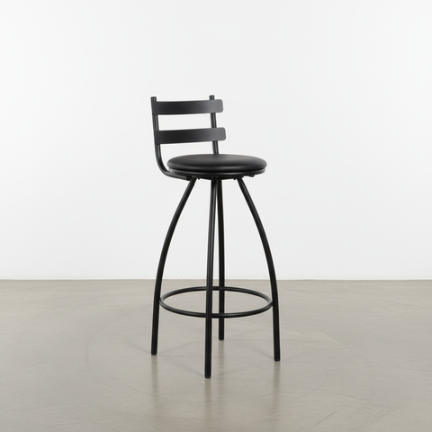 Kit Cadeira Giratoria e Fixa Altura 70cm Assento 35cm:preto/preto
