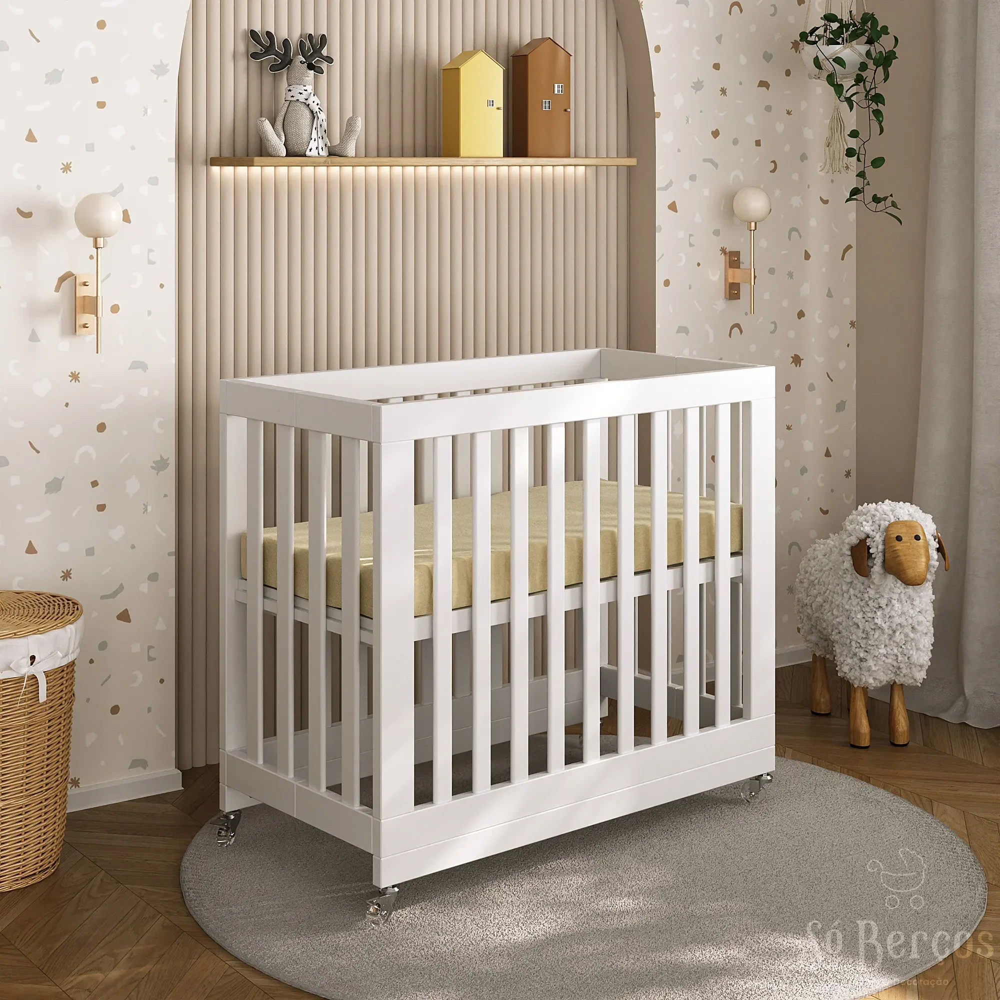 Mini Berço Dobrável Fold Mel:sem/branco - 5