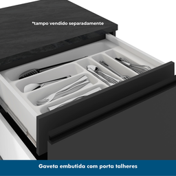 Cozinha Modulada 5 Peças 5 Portas 3 Gavetas com Balcão para Pia Etna - 6