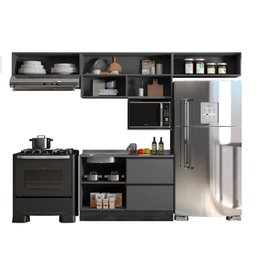 Cozinha Modulada 5 Peças 5 Portas 3 Gavetas com Balcão para Pia Etna - 5