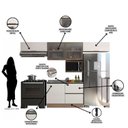 Ver imagem 5 de Cozinha Modulada 5 Peças 5 Portas 3 Gavetas com Balcão para Pia Etna
