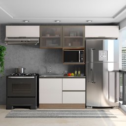 Cozinha Modulada 5 Peças 5 Portas 3 Gavetas com Balcão para Pia Etna - 2