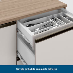 Cozinha Modulada 5 Peças 5 Portas 3 Gavetas com Balcão para Pia Etna - 7