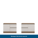 Ver imagem 7 de Cozinha Completa Modulada 5 Peças com Nicho para Micro-Ondas e Balcão para Pia sem Tampo Carvalho/Off White Bege
