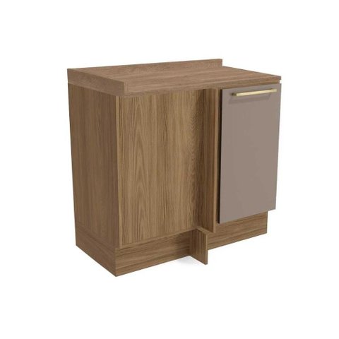Balcão de Cozinha Modulado M625 Canto Reto 1 Porta C-tampo 98cm Nogueira-fendi-nogueira