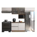Ver imagem 3 de Cozinha Modulada 5 Peças 5 Portas 3 Gavetas Balcão com Tampo Etna Bege/Carvalho Oak/Off White