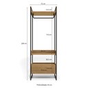 Ver imagem 2 de Guarda-roupa Closet 1 Gaveta Kappesberg Freijó/preto Fosco