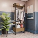 Ver imagem 1 de Guarda-roupa Closet 1 Gaveta Kappesberg Freijó/preto Fosco