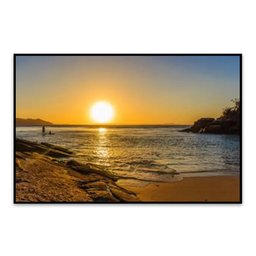Quadro Decorativo Paisagem Praia com Moldura Caixa de 3cm de Profundidade,  ideal para Sala e Quarto - 2