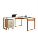 Ver imagem 7 de Mesa de Escritório em L Mesa de Escritório em L Industrial 3 Gavetas MDF 135cm Off White com Freij
