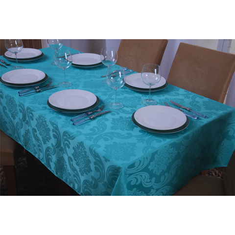 toalha de mesa quadrada 4 lugares tecido jacquard 1,35x1,50:tiffany