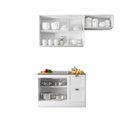 Ver imagem 6 de Cozinha Compacta Modulada Americana 3 Peças 6 Portas 2 Gavetas com Balcão para Pia Unna Yescasa Bran