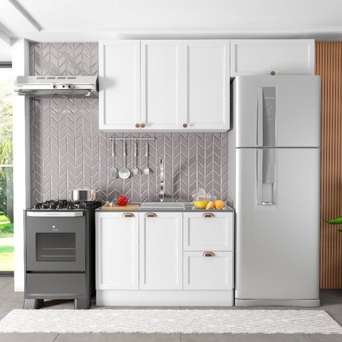 Cozinha Modulada 3 Peças 6 Portas 2 Gavetas com Balcão para Pia Unna Yescasa