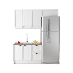 Cozinha Compacta Americana 3 Peças 6 Portas 2 Gavetas com Balcão para Pia Unna Yescasa Branco - 3