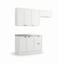Ver imagem 4 de Cozinha Compacta Modulada Americana 3 Peças 6 Portas 2 Gavetas com Balcão para Pia Unna Yescasa Bran