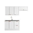 Ver imagem 3 de Cozinha Compacta Modulada Americana 3 Peças 6 Portas 2 Gavetas com Balcão para Pia Unna Yescasa Bran