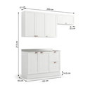 Ver imagem 5 de Cozinha Compacta Modulada Americana 3 Peças 6 Portas 2 Gavetas com Balcão para Pia Unna Yescasa Bran