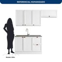 Ver imagem 5 de Cozinha Compacta Modulada Americana 3 Peças 6 Portas 2 Gavetas com Balcão para Pia Unna Yescasa Bran