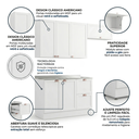 Ver imagem 7 de Cozinha Compacta Modulada Americana 3 Peças 6 Portas 2 Gavetas com Balcão para Pia Unna Yescasa Bran