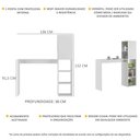 Ver imagem 3 de Armário de Cozinha com 1 Porta e Mesa/Bancada MP6004 Multimóveis Branco