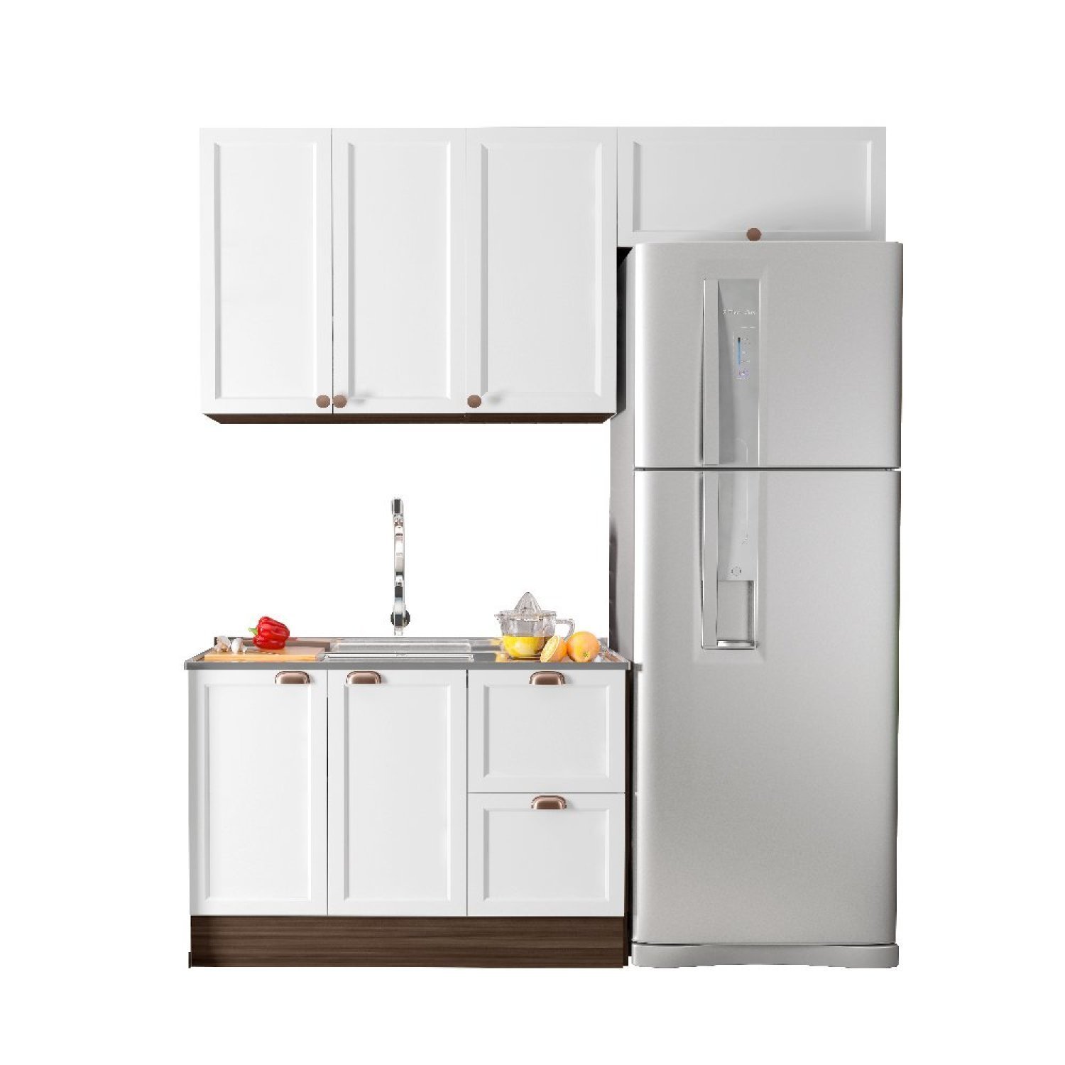 Cozinha Modulada 3 Peças 6 Portas 2 Gavetas com Balcão para Pia Unna - 2